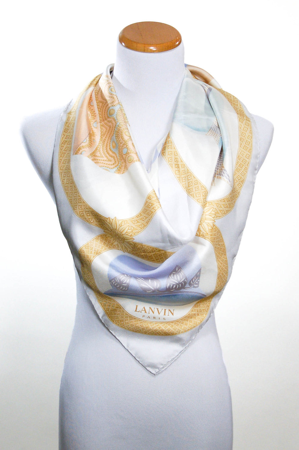 Silk Scarf with Millinery Scene by Lanvin Paris
