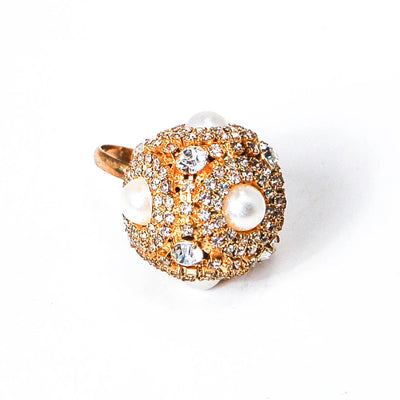 Pearl and Rhinestone Statement Ring by Erickson  Beamon by Erickson Beamon - Vintage Meet Modern Vintage Jewelry - Chicago, Illinois - #oldhollywoodglamour #vintagemeetmodern #designervintage #jewelrybox #antiquejewelry #vintagejewelry
