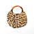 1950's Leopard Print Handbag with Tortoise Lucite Handle