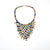 1970's Colorful Bib Necklace with Art Glass Rhinestones
