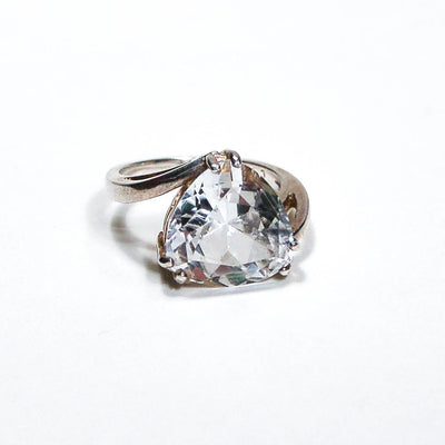 1980's Sterling Silver CZ Trillion Cut Ring by 1980s - Vintage Meet Modern Vintage Jewelry - Chicago, Illinois - #oldhollywoodglamour #vintagemeetmodern #designervintage #jewelrybox #antiquejewelry #vintagejewelry