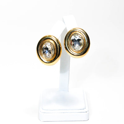Large Oval Rhinestone Earrings by Givenchy by Givenchy - Vintage Meet Modern Vintage Jewelry - Chicago, Illinois - #oldhollywoodglamour #vintagemeetmodern #designervintage #jewelrybox #antiquejewelry #vintagejewelry
