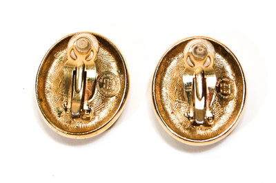 Large Oval Rhinestone Earrings by Givenchy by Givenchy - Vintage Meet Modern Vintage Jewelry - Chicago, Illinois - #oldhollywoodglamour #vintagemeetmodern #designervintage #jewelrybox #antiquejewelry #vintagejewelry