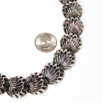 Silver Tone Scalloped Shell Necklace by Napier by Napier - Vintage Meet Modern Vintage Jewelry - Chicago, Illinois - #oldhollywoodglamour #vintagemeetmodern #designervintage #jewelrybox #antiquejewelry #vintagejewelry