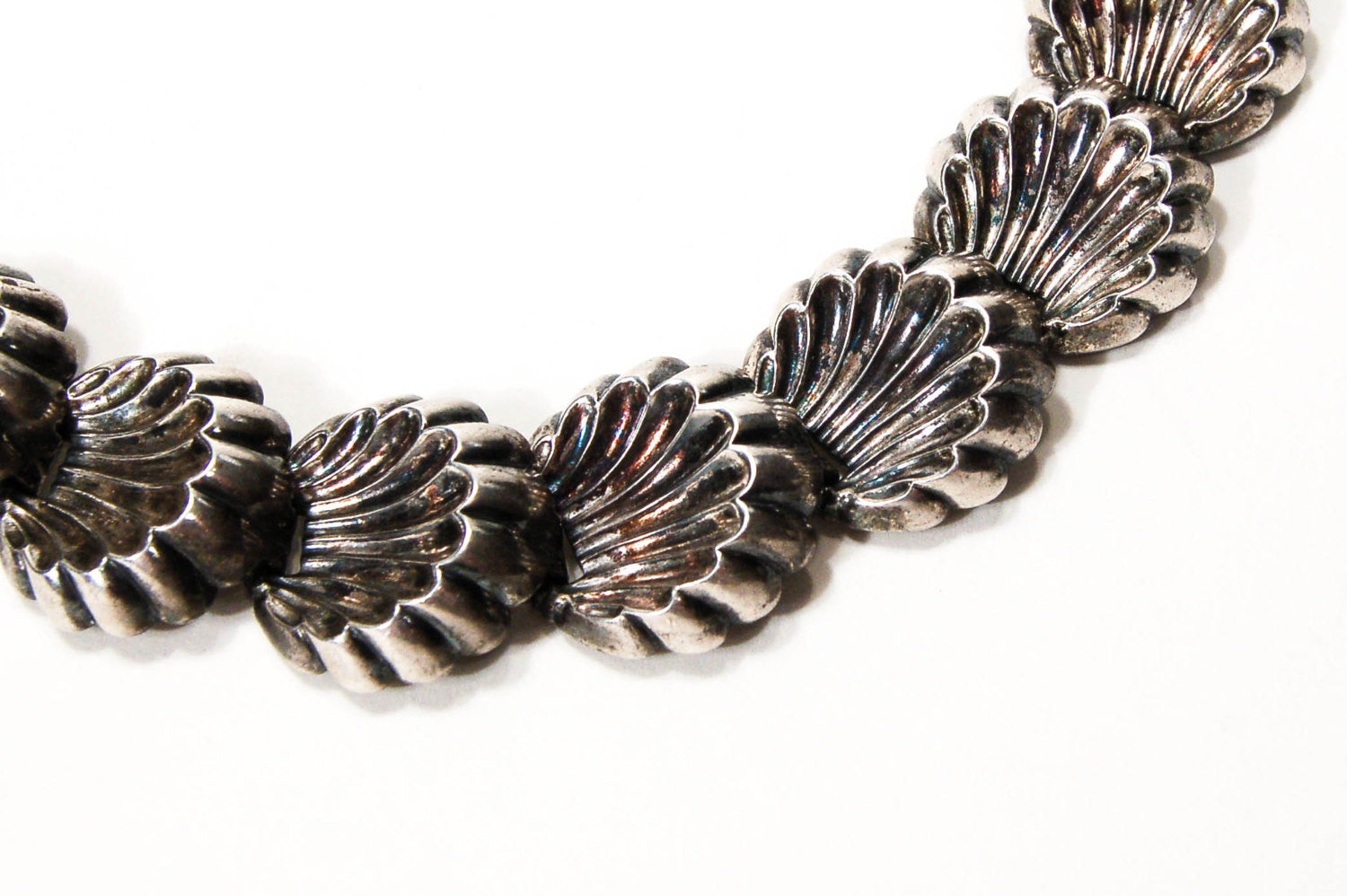 Silver Tone Scalloped Shell Necklace by Napier by Napier - Vintage Meet Modern Vintage Jewelry - Chicago, Illinois - #oldhollywoodglamour #vintagemeetmodern #designervintage #jewelrybox #antiquejewelry #vintagejewelry