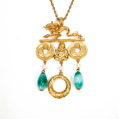Kenneth Jay Lane Chinese Dragon Necklace by Kenneth Jay Lane - Vintage Meet Modern Vintage Jewelry - Chicago, Illinois - #oldhollywoodglamour #vintagemeetmodern #designervintage #jewelrybox #antiquejewelry #vintagejewelry