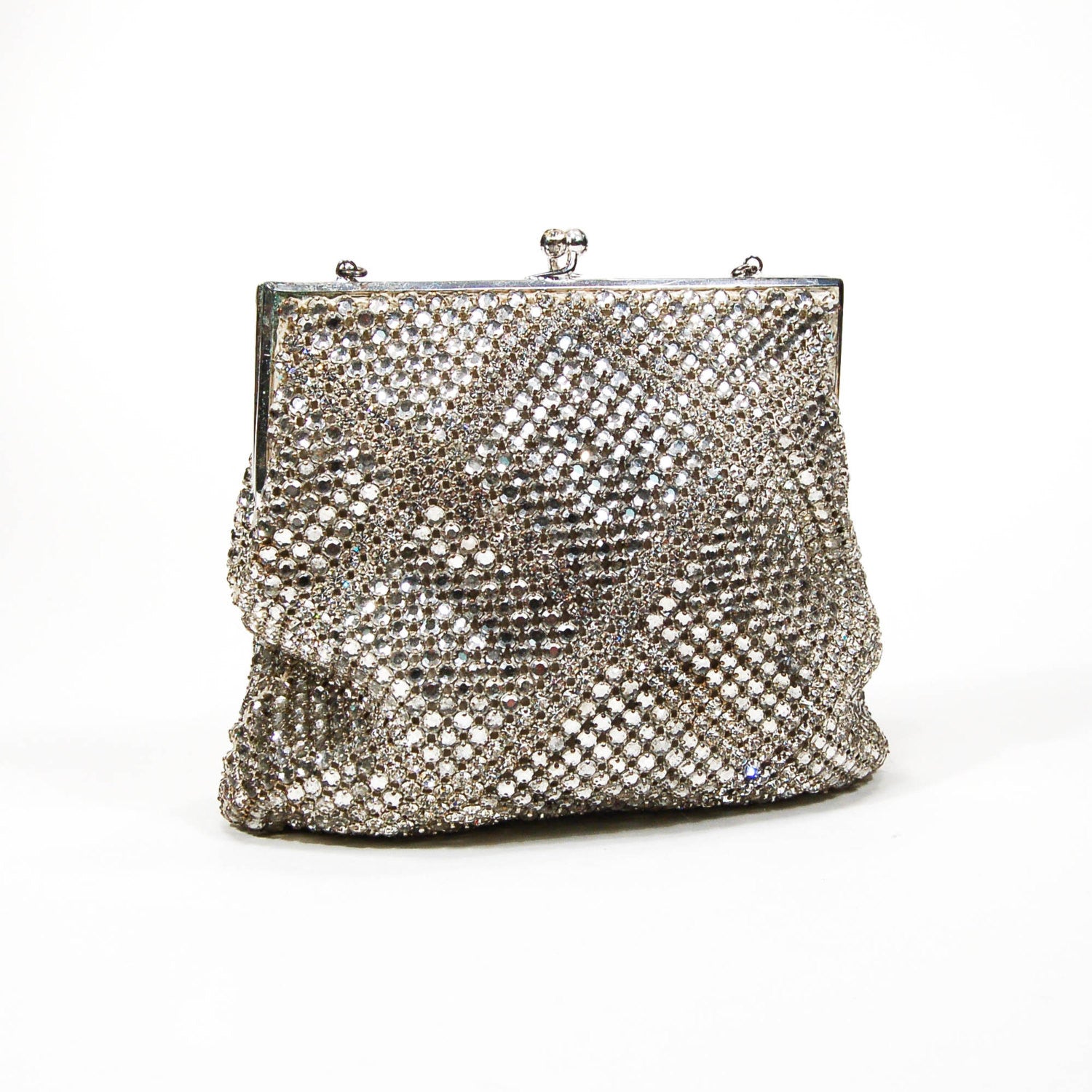 Silver Tone Rhinestone Covered Evening Bag by Walborg by Walborg - Vintage Meet Modern Vintage Jewelry - Chicago, Illinois - #oldhollywoodglamour #vintagemeetmodern #designervintage #jewelrybox #antiquejewelry #vintagejewelry
