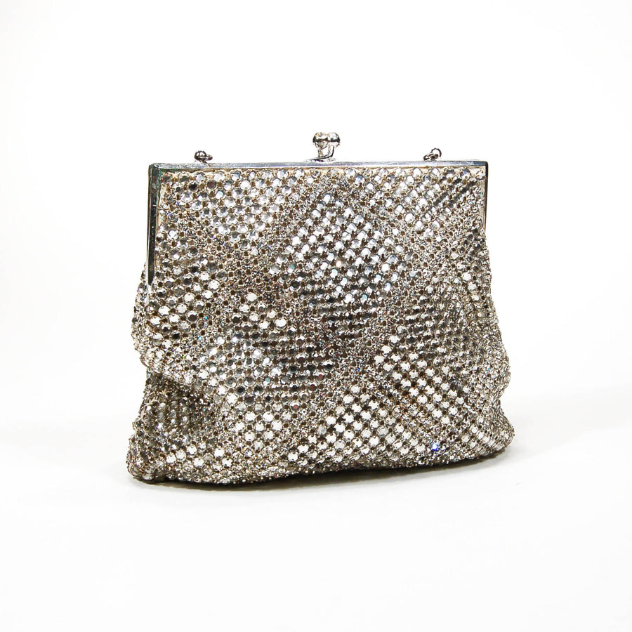 Silver Tone Rhinestone Covered Evening Bag by Walborg by Walborg - Vintage Meet Modern Vintage Jewelry - Chicago, Illinois - #oldhollywoodglamour #vintagemeetmodern #designervintage #jewelrybox #antiquejewelry #vintagejewelry