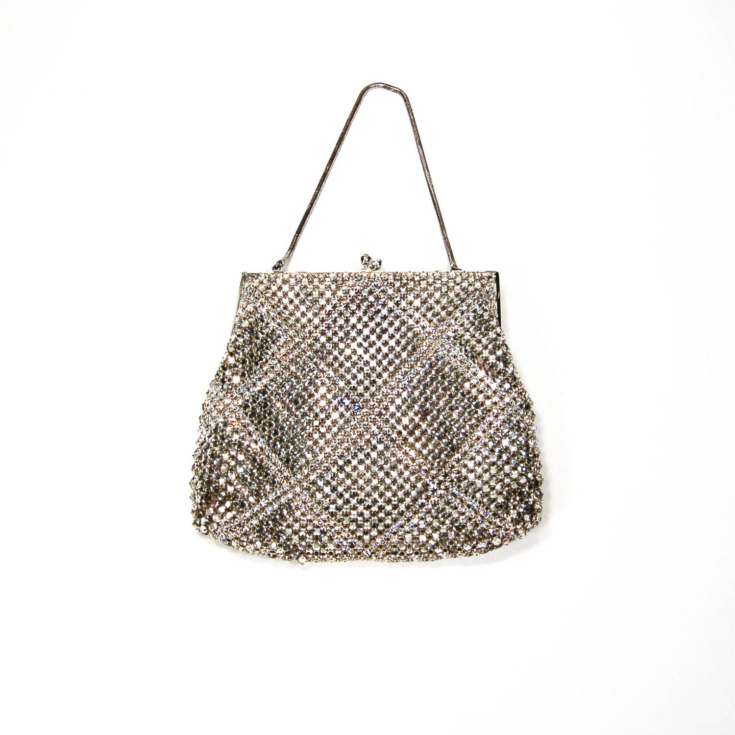 Silver Tone Rhinestone Covered Evening Bag by Walborg by Walborg - Vintage Meet Modern Vintage Jewelry - Chicago, Illinois - #oldhollywoodglamour #vintagemeetmodern #designervintage #jewelrybox #antiquejewelry #vintagejewelry