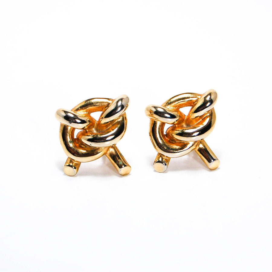 1980s Gold Knot Earrings by 1980s - Vintage Meet Modern Vintage Jewelry - Chicago, Illinois - #oldhollywoodglamour #vintagemeetmodern #designervintage #jewelrybox #antiquejewelry #vintagejewelry