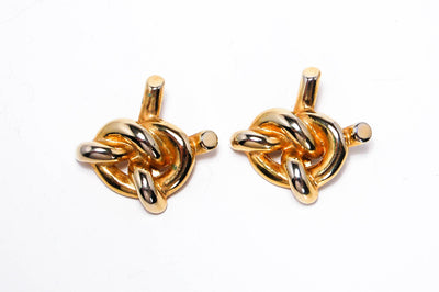1980s Gold Knot Earrings by 1980s - Vintage Meet Modern Vintage Jewelry - Chicago, Illinois - #oldhollywoodglamour #vintagemeetmodern #designervintage #jewelrybox #antiquejewelry #vintagejewelry