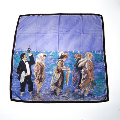 Sunday at Sea Guy Buffet Silk Scarf Museum Replica Fine Art Collector Blue Purple Black by Silk Scarf - Vintage Meet Modern Vintage Jewelry - Chicago, Illinois - #oldhollywoodglamour #vintagemeetmodern #designervintage #jewelrybox #antiquejewelry #vintagejewelry