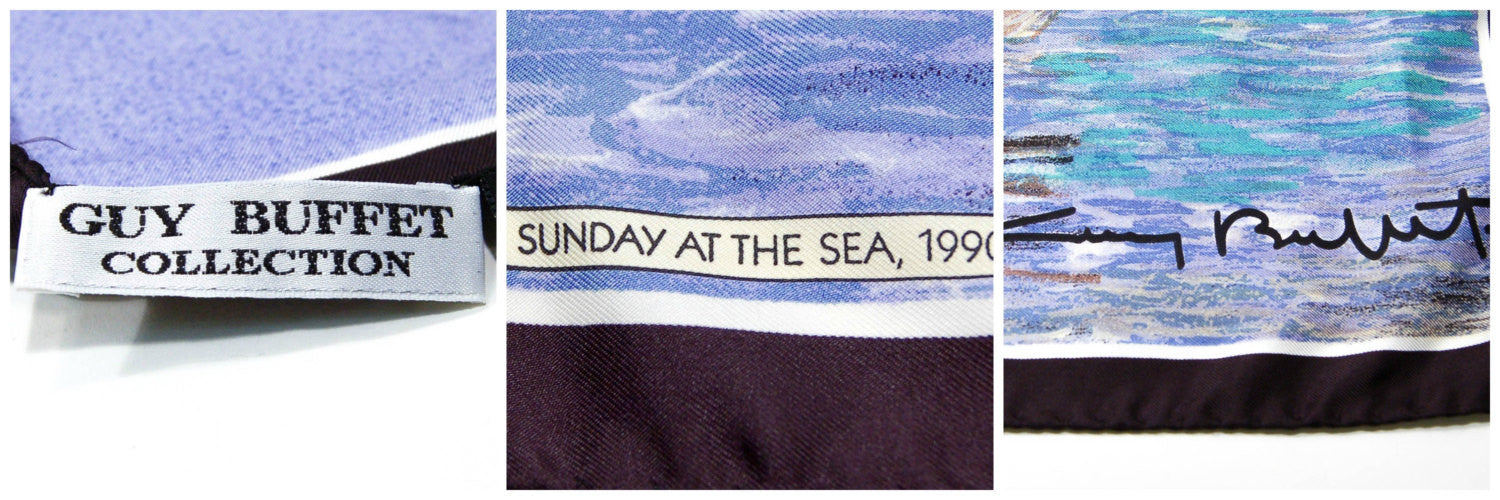 Sunday at Sea Guy Buffet Silk Scarf Museum Replica Fine Art Collector Blue Purple Black by Silk Scarf - Vintage Meet Modern Vintage Jewelry - Chicago, Illinois - #oldhollywoodglamour #vintagemeetmodern #designervintage #jewelrybox #antiquejewelry #vintagejewelry