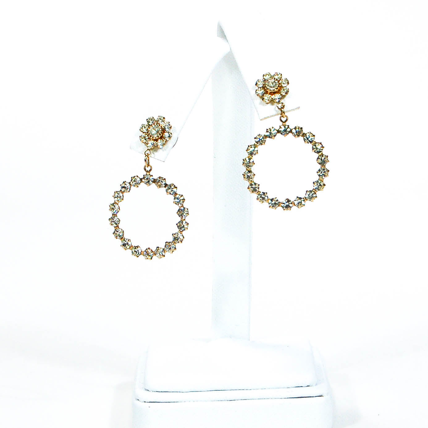 Rhinestone Door Knocker Earrings by Swarovski by Swarovski - Vintage Meet Modern Vintage Jewelry - Chicago, Illinois - #oldhollywoodglamour #vintagemeetmodern #designervintage #jewelrybox #antiquejewelry #vintagejewelry