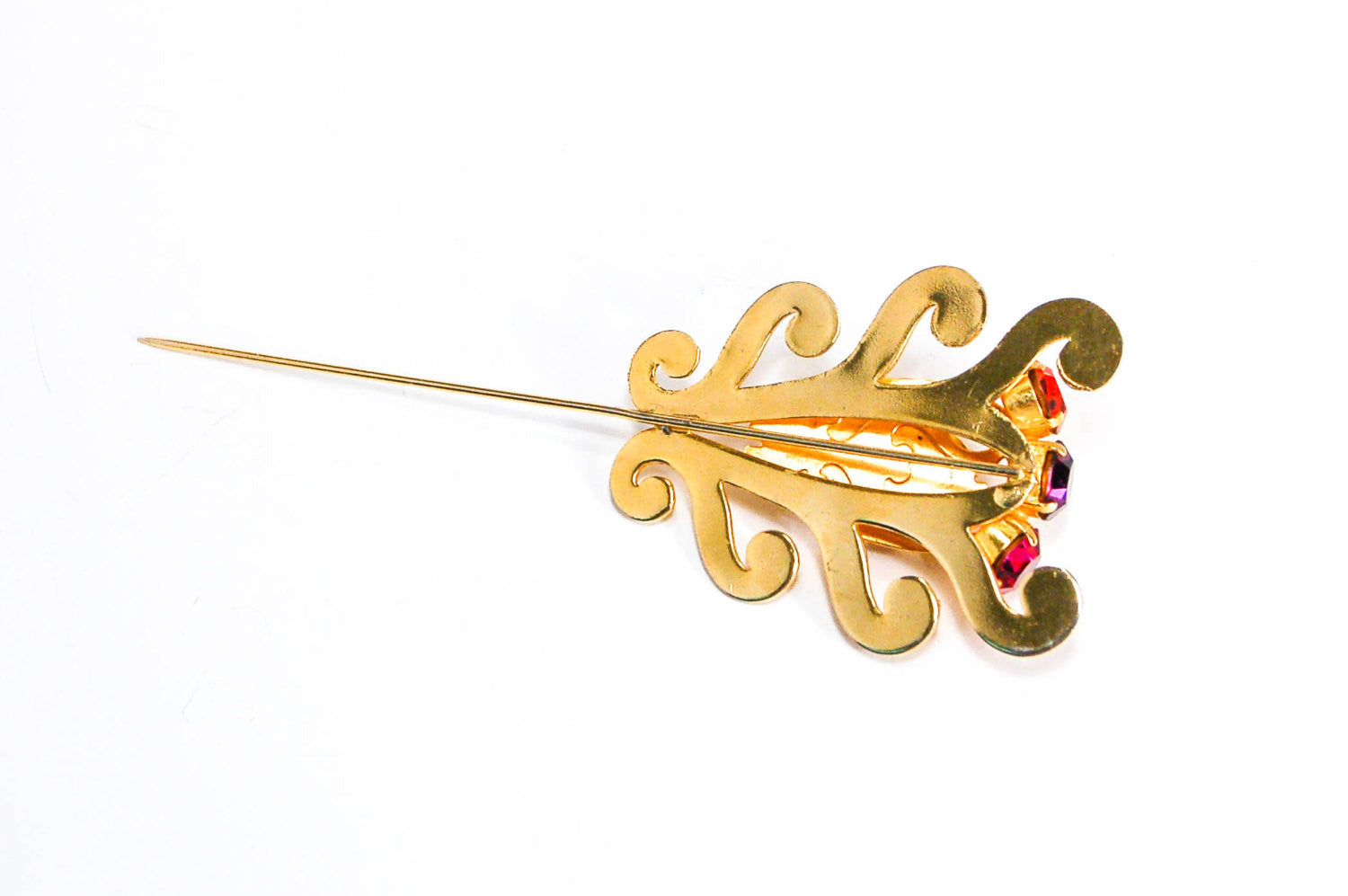 1980s Purple and Pink Rhinestone Stick Pin by 1980s - Vintage Meet Modern Vintage Jewelry - Chicago, Illinois - #oldhollywoodglamour #vintagemeetmodern #designervintage #jewelrybox #antiquejewelry #vintagejewelry