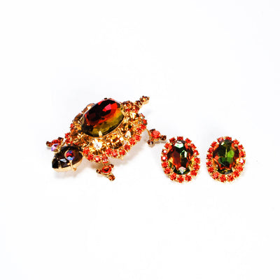 Juliana Amber Rhinestone Turtle Brooch - Brooch Only by Juliana D & E - Vintage Meet Modern Vintage Jewelry - Chicago, Illinois - #oldhollywoodglamour #vintagemeetmodern #designervintage #jewelrybox #antiquejewelry #vintagejewelry
