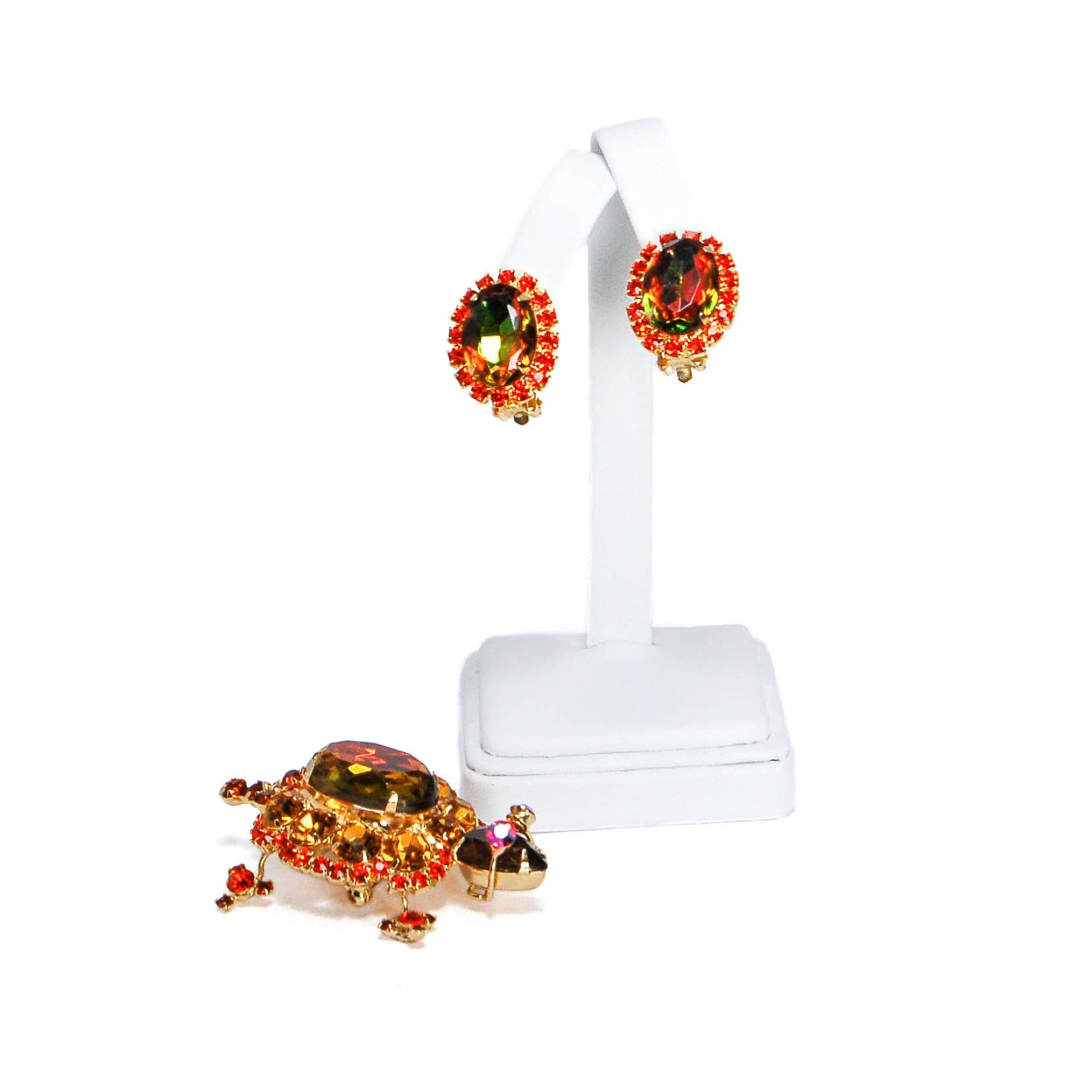 Juliana Amber Rhinestone Turtle Brooch - Brooch Only by Juliana D & E - Vintage Meet Modern Vintage Jewelry - Chicago, Illinois - #oldhollywoodglamour #vintagemeetmodern #designervintage #jewelrybox #antiquejewelry #vintagejewelry