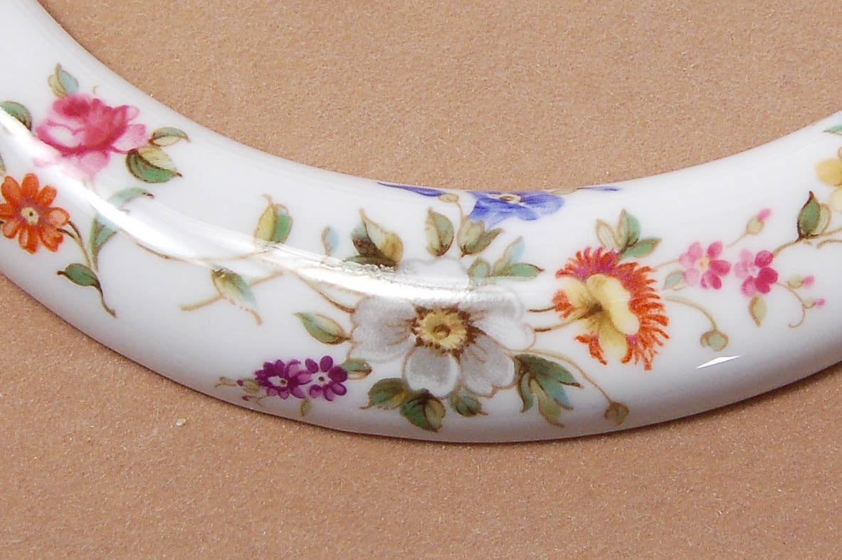 Royal Worcester Floral Fine Bone China Necklace by Kenneth Jay Lane by KJL - Vintage Meet Modern Vintage Jewelry - Chicago, Illinois - #oldhollywoodglamour #vintagemeetmodern #designervintage #jewelrybox #antiquejewelry #vintagejewelry