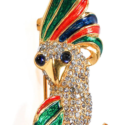 1980's Colorful Rhinestone Cockatoo Brooch by Carven of Paris by Carven of Paris - Vintage Meet Modern Vintage Jewelry - Chicago, Illinois - #oldhollywoodglamour #vintagemeetmodern #designervintage #jewelrybox #antiquejewelry #vintagejewelry