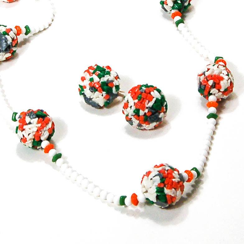 Colorful Glass Bead Necklace and Earrings Set by Castlecliff by Castlecliff - Vintage Meet Modern Vintage Jewelry - Chicago, Illinois - #oldhollywoodglamour #vintagemeetmodern #designervintage #jewelrybox #antiquejewelry #vintagejewelry