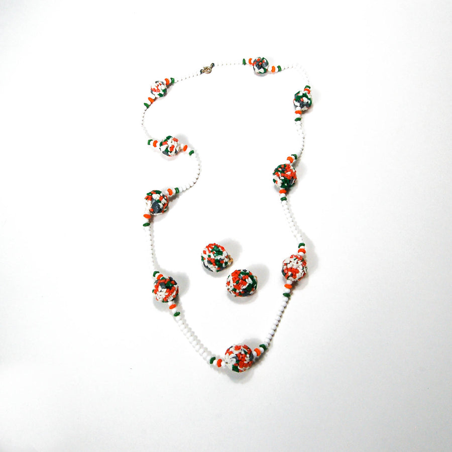 Colorful Glass Bead Necklace and Earrings Set by Castlecliff by Castlecliff - Vintage Meet Modern Vintage Jewelry - Chicago, Illinois - #oldhollywoodglamour #vintagemeetmodern #designervintage #jewelrybox #antiquejewelry #vintagejewelry
