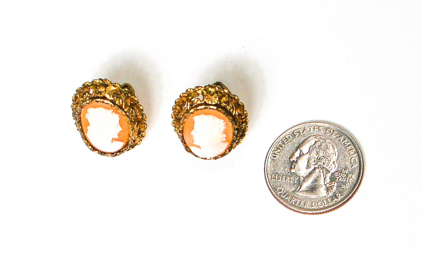 Carved Shell Cameo Earrings 800 Silver Art Deco Era by Unsigned Beauty - Vintage Meet Modern Vintage Jewelry - Chicago, Illinois - #oldhollywoodglamour #vintagemeetmodern #designervintage #jewelrybox #antiquejewelry #vintagejewelry