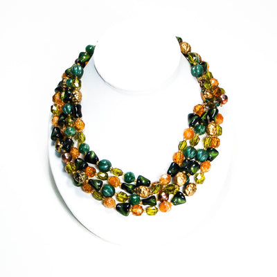 1940's Green and Gold Torsade Bead Necklace by Made in Germany - Vintage Meet Modern Vintage Jewelry - Chicago, Illinois - #oldhollywoodglamour #vintagemeetmodern #designervintage #jewelrybox #antiquejewelry #vintagejewelry