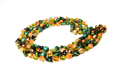 1940's Green and Gold Torsade Bead Necklace by Made in Germany - Vintage Meet Modern Vintage Jewelry - Chicago, Illinois - #oldhollywoodglamour #vintagemeetmodern #designervintage #jewelrybox #antiquejewelry #vintagejewelry