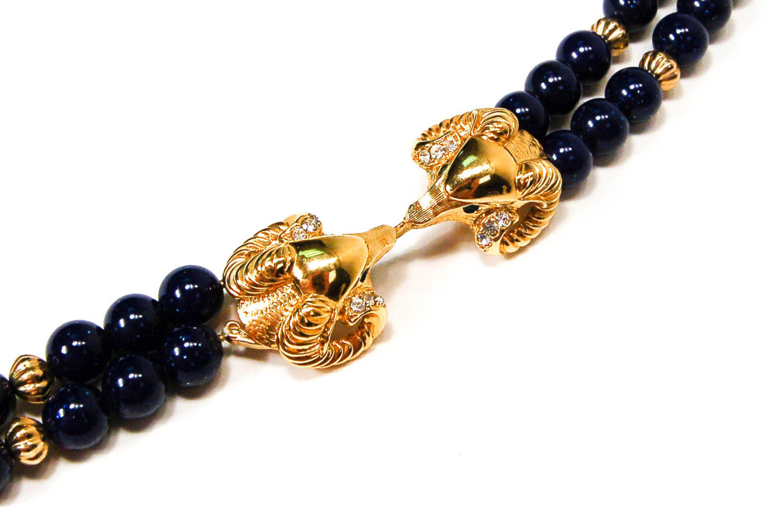 Lapis Colored Beaded Necklace by KJL for Avon by KJL - Vintage Meet Modern Vintage Jewelry - Chicago, Illinois - #oldhollywoodglamour #vintagemeetmodern #designervintage #jewelrybox #antiquejewelry #vintagejewelry