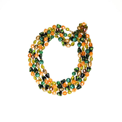 1940's Green and Gold Torsade Bead Necklace by Made in Germany - Vintage Meet Modern Vintage Jewelry - Chicago, Illinois - #oldhollywoodglamour #vintagemeetmodern #designervintage #jewelrybox #antiquejewelry #vintagejewelry