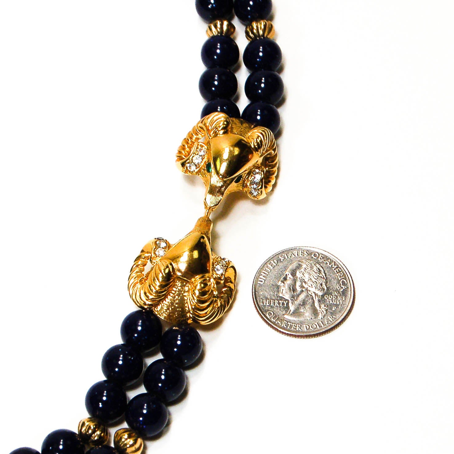 Lapis Colored Beaded Necklace by KJL for Avon by KJL - Vintage Meet Modern Vintage Jewelry - Chicago, Illinois - #oldhollywoodglamour #vintagemeetmodern #designervintage #jewelrybox #antiquejewelry #vintagejewelry