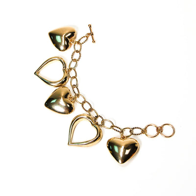 Lots of Love Heart Charm Bracelet by Unsigned Beauty - Vintage Meet Modern Vintage Jewelry - Chicago, Illinois - #oldhollywoodglamour #vintagemeetmodern #designervintage #jewelrybox #antiquejewelry #vintagejewelry