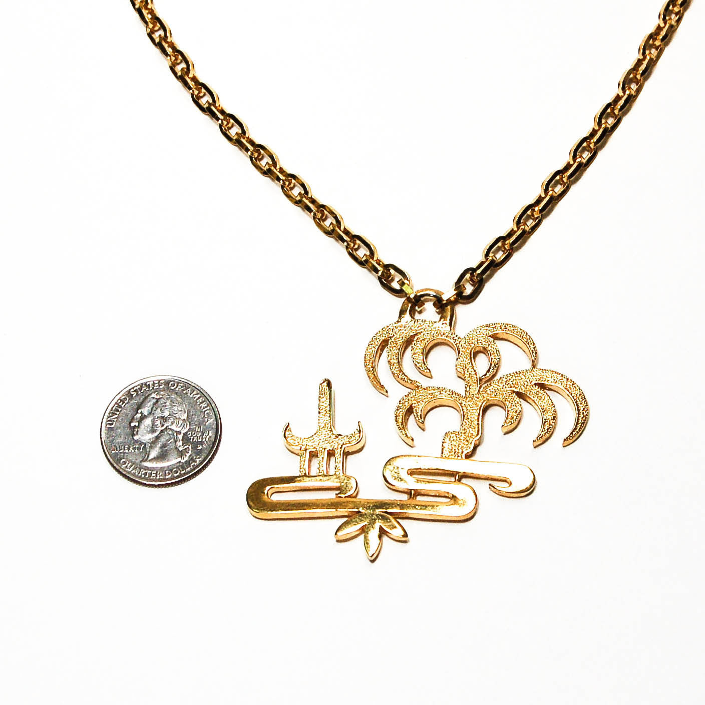 1970's Asian Inspired Pendant Necklace by Crown Trifari by Crown Trifari - Vintage Meet Modern Vintage Jewelry - Chicago, Illinois - #oldhollywoodglamour #vintagemeetmodern #designervintage #jewelrybox #antiquejewelry #vintagejewelry