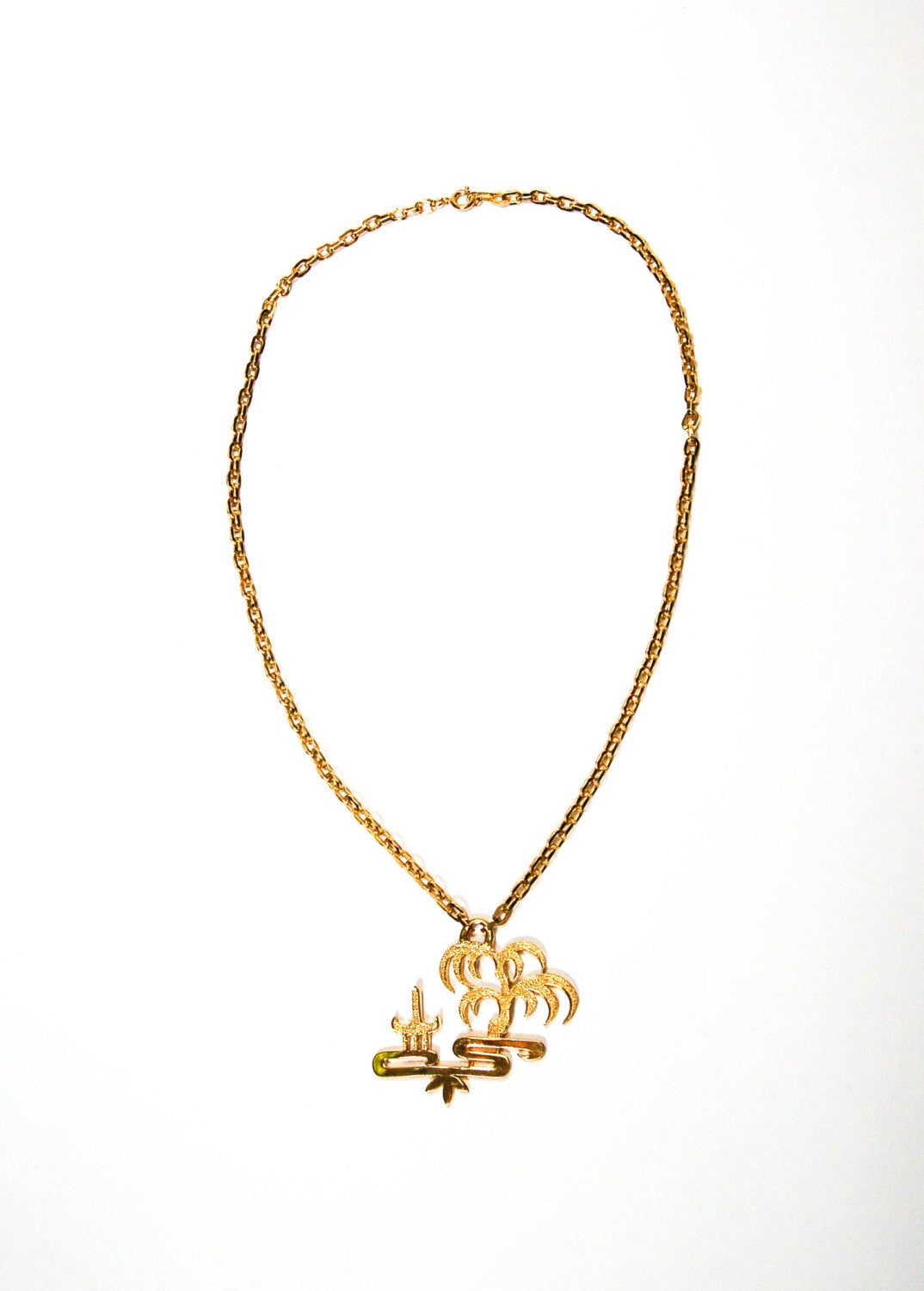 1970's Asian Inspired Pendant Necklace by Crown Trifari