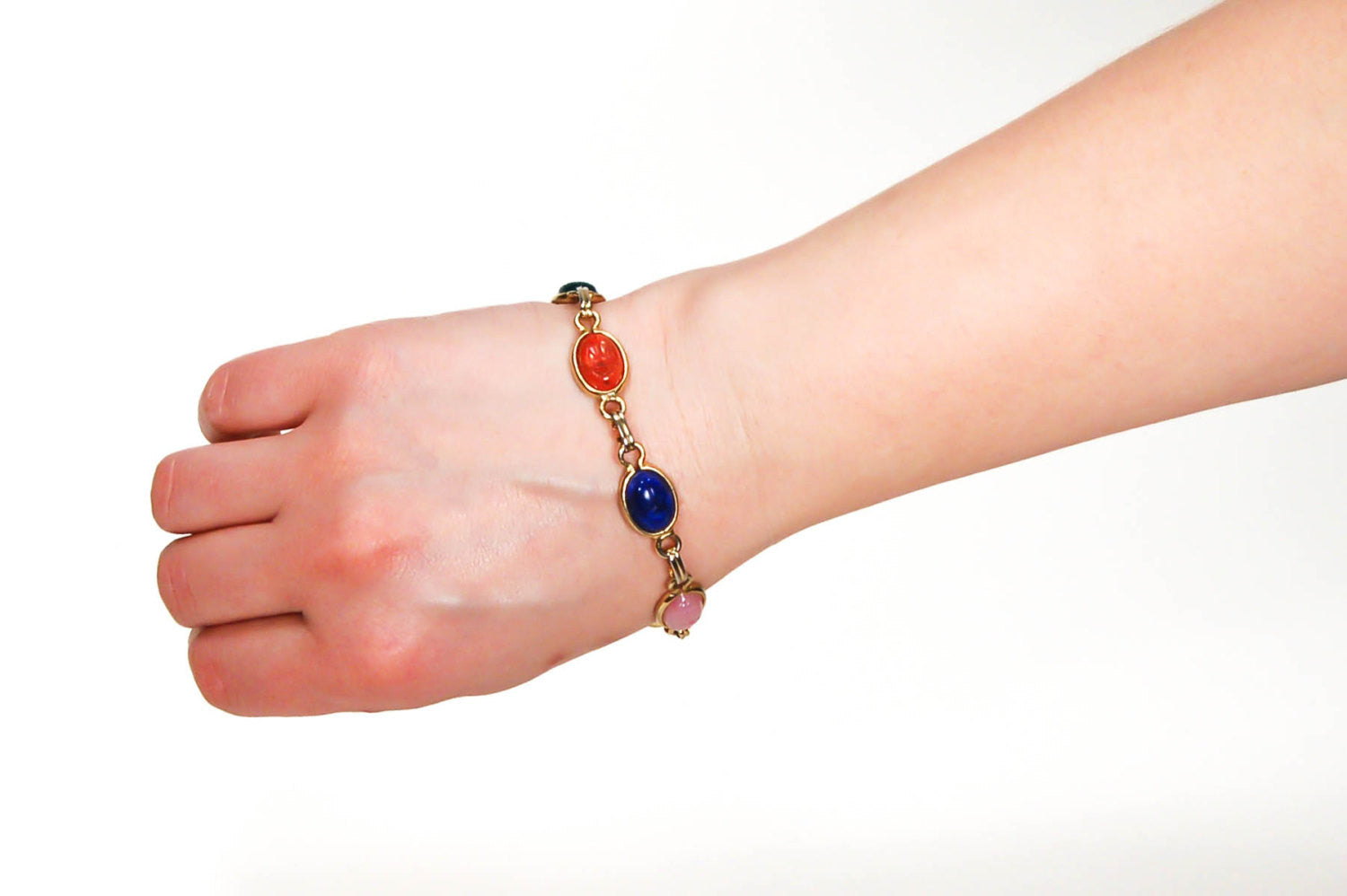1960's Colorful Scarab Bracelet by 1960s Vintage - Vintage Meet Modern Vintage Jewelry - Chicago, Illinois - #oldhollywoodglamour #vintagemeetmodern #designervintage #jewelrybox #antiquejewelry #vintagejewelry