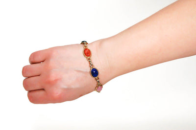 1960's Colorful Scarab Bracelet by 1960s Vintage - Vintage Meet Modern Vintage Jewelry - Chicago, Illinois - #oldhollywoodglamour #vintagemeetmodern #designervintage #jewelrybox #antiquejewelry #vintagejewelry