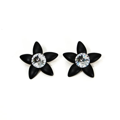 1980's Black Star Rhinestone Earrings by Wendy Gell by Wendy Gell - Vintage Meet Modern Vintage Jewelry - Chicago, Illinois - #oldhollywoodglamour #vintagemeetmodern #designervintage #jewelrybox #antiquejewelry #vintagejewelry