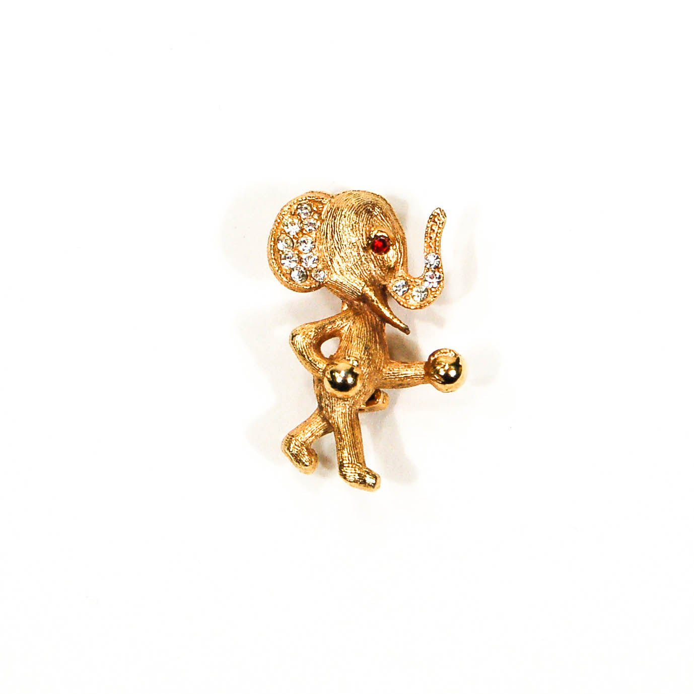 1950's Boxing Elephant Rhinestone Brooch by 1950's - Vintage Meet Modern Vintage Jewelry - Chicago, Illinois - #oldhollywoodglamour #vintagemeetmodern #designervintage #jewelrybox #antiquejewelry #vintagejewelry