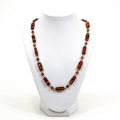 1940's Tiger Eye Glass Bead Necklace by 1940s - Vintage Meet Modern Vintage Jewelry - Chicago, Illinois - #oldhollywoodglamour #vintagemeetmodern #designervintage #jewelrybox #antiquejewelry #vintagejewelry