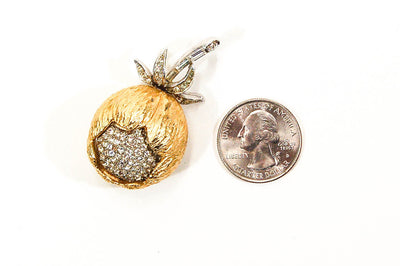 1960's Golden Thistle Brooch with Rhinestones by 1960s Vintage - Vintage Meet Modern Vintage Jewelry - Chicago, Illinois - #oldhollywoodglamour #vintagemeetmodern #designervintage #jewelrybox #antiquejewelry #vintagejewelry