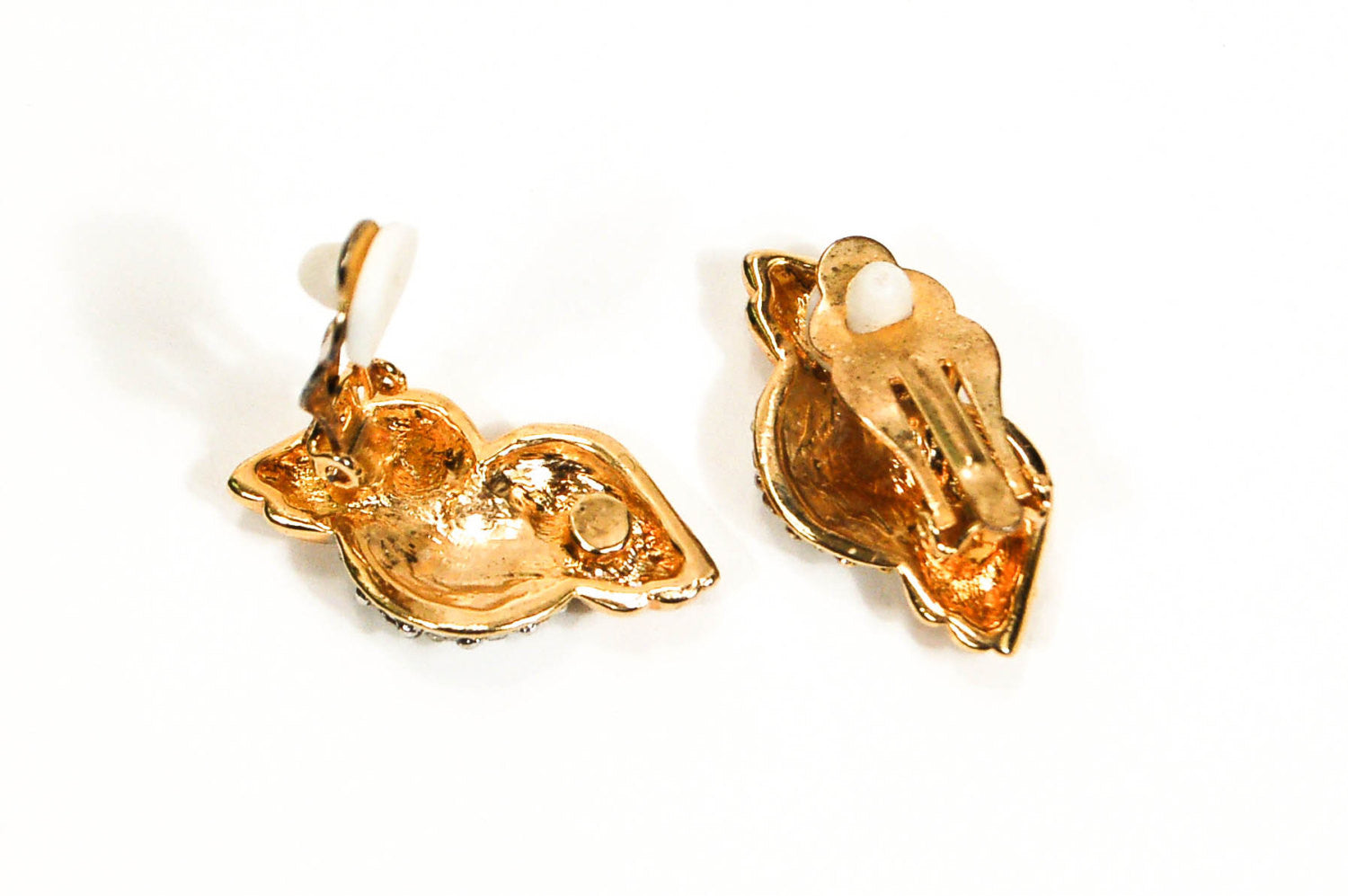 1980's Wave Pave Rhinestone Earrings by 1980s - Vintage Meet Modern Vintage Jewelry - Chicago, Illinois - #oldhollywoodglamour #vintagemeetmodern #designervintage #jewelrybox #antiquejewelry #vintagejewelry