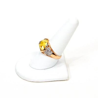 Yellow Citrine Crystal Cocktail Ring by 1980s - Vintage Meet Modern Vintage Jewelry - Chicago, Illinois - #oldhollywoodglamour #vintagemeetmodern #designervintage #jewelrybox #antiquejewelry #vintagejewelry