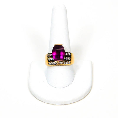1980's Amethyst Cubic Zirconia Statement Ring by 1980s - Vintage Meet Modern Vintage Jewelry - Chicago, Illinois - #oldhollywoodglamour #vintagemeetmodern #designervintage #jewelrybox #antiquejewelry #vintagejewelry