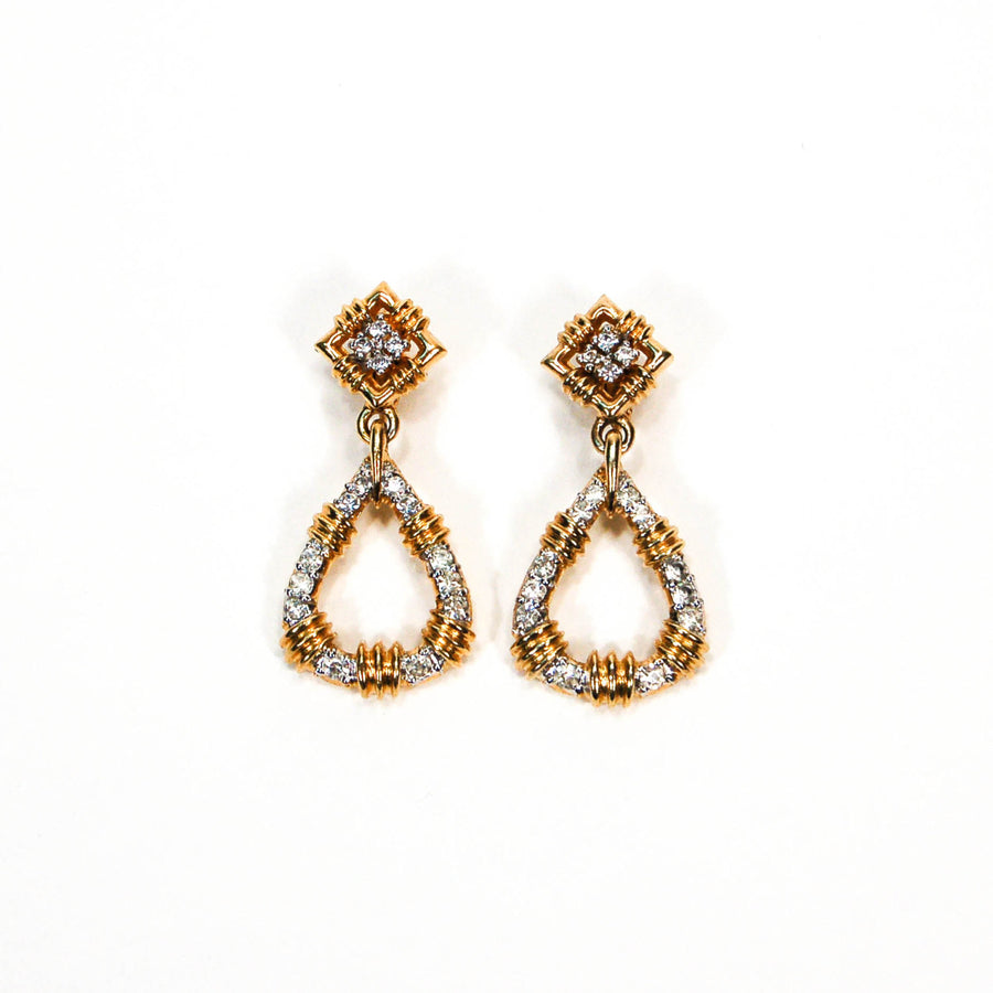 Door Knocker Style Rhinestone Earrings by Panetta by Panetta - Vintage Meet Modern Vintage Jewelry - Chicago, Illinois - #oldhollywoodglamour #vintagemeetmodern #designervintage #jewelrybox #antiquejewelry #vintagejewelry