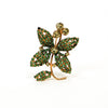 1960's Green Rhinestone Four Leaf Clover Brooch by 1960s Vintage - Vintage Meet Modern Vintage Jewelry - Chicago, Illinois - #oldhollywoodglamour #vintagemeetmodern #designervintage #jewelrybox #antiquejewelry #vintagejewelry