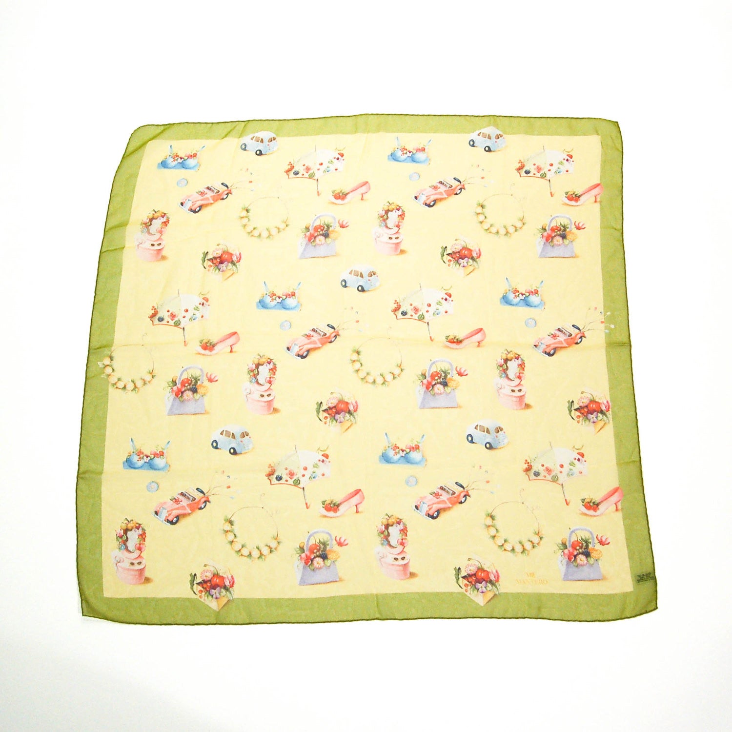 Yellow Floral Spring Silk Scarf by Mantero by Mantero - Vintage Meet Modern Vintage Jewelry - Chicago, Illinois - #oldhollywoodglamour #vintagemeetmodern #designervintage #jewelrybox #antiquejewelry #vintagejewelry