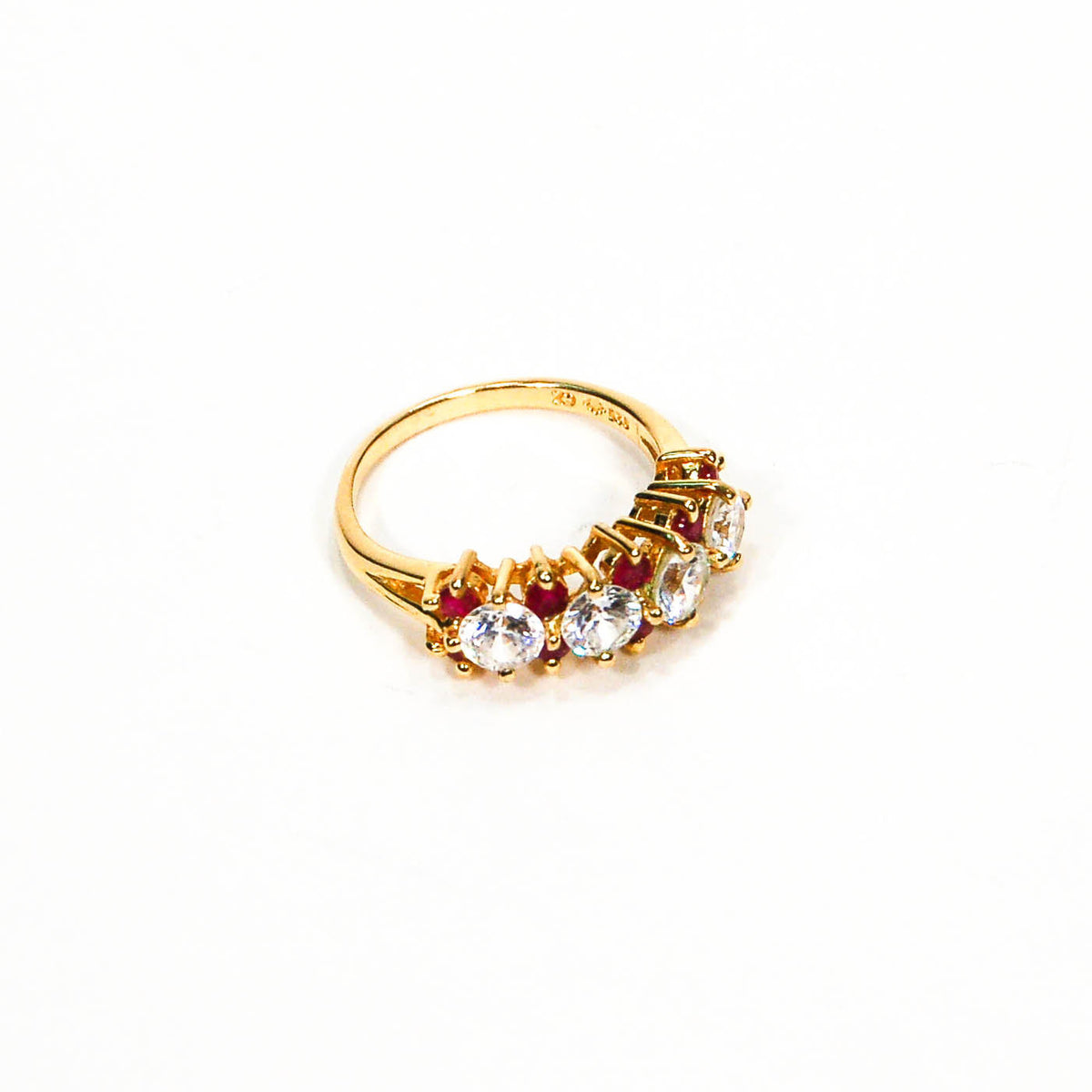 1980's Ruby and Cubic Zirconia Ring