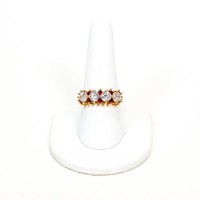 1980's Ruby and Cubic Zirconia Ring by 1980s - Vintage Meet Modern Vintage Jewelry - Chicago, Illinois - #oldhollywoodglamour #vintagemeetmodern #designervintage #jewelrybox #antiquejewelry #vintagejewelry