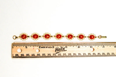 1950's  Red and Gold Fleck Bracelet by 1950's - Vintage Meet Modern Vintage Jewelry - Chicago, Illinois - #oldhollywoodglamour #vintagemeetmodern #designervintage #jewelrybox #antiquejewelry #vintagejewelry