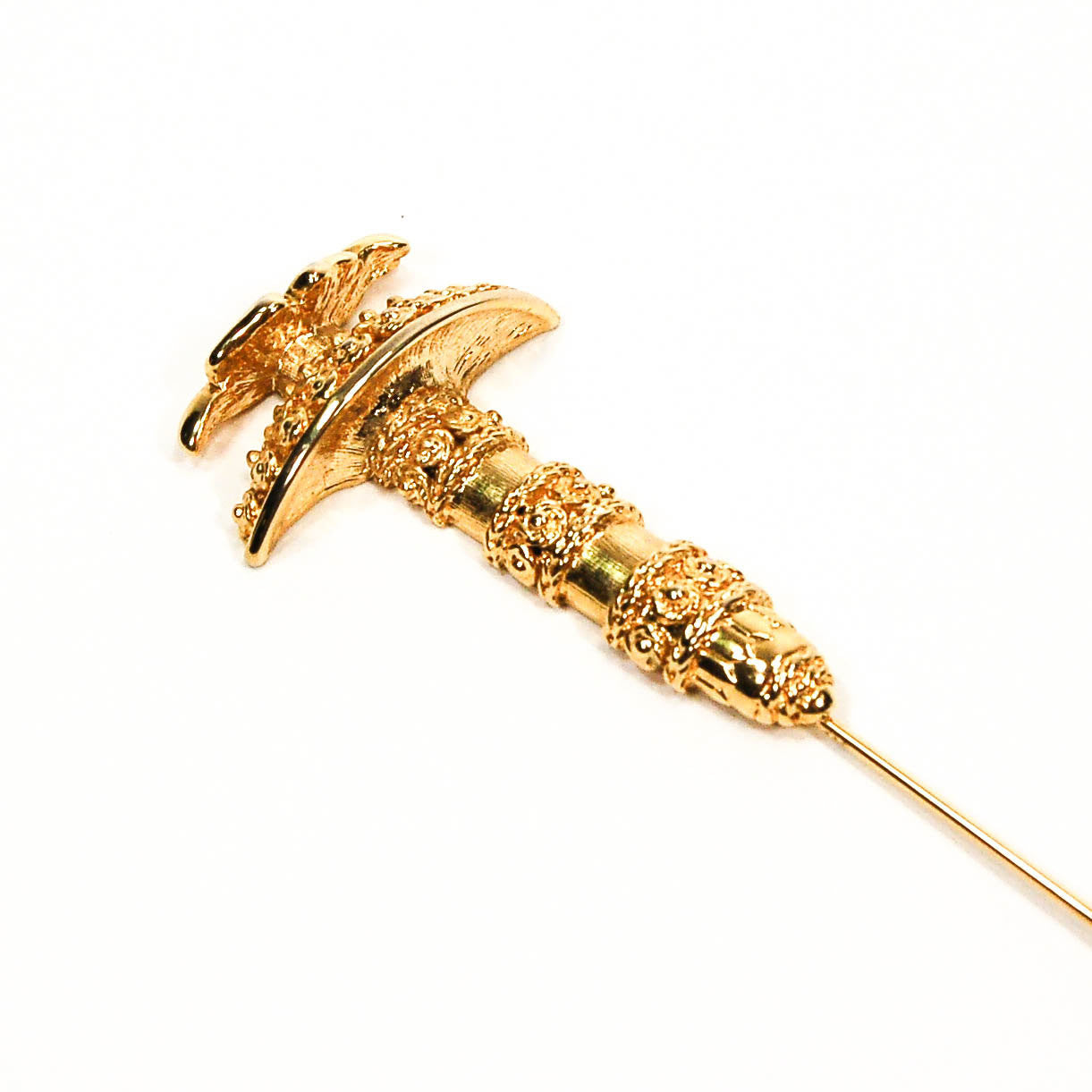 Gold Tone Umbrella Stick Pin by Mary McFadden by Mary McFadden - Vintage Meet Modern Vintage Jewelry - Chicago, Illinois - #oldhollywoodglamour #vintagemeetmodern #designervintage #jewelrybox #antiquejewelry #vintagejewelry